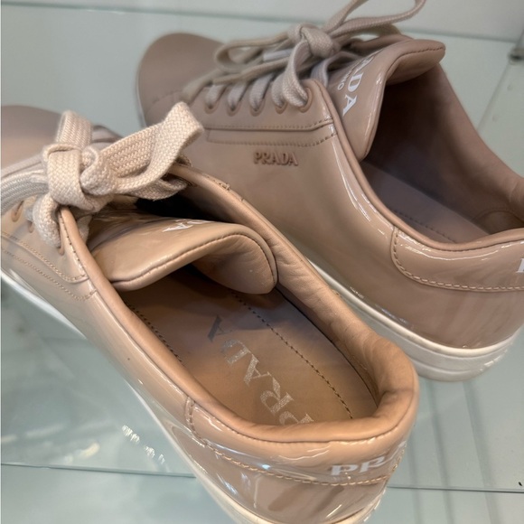 Prada Women's Nude Patent Sneakers - Picture 8 of 8